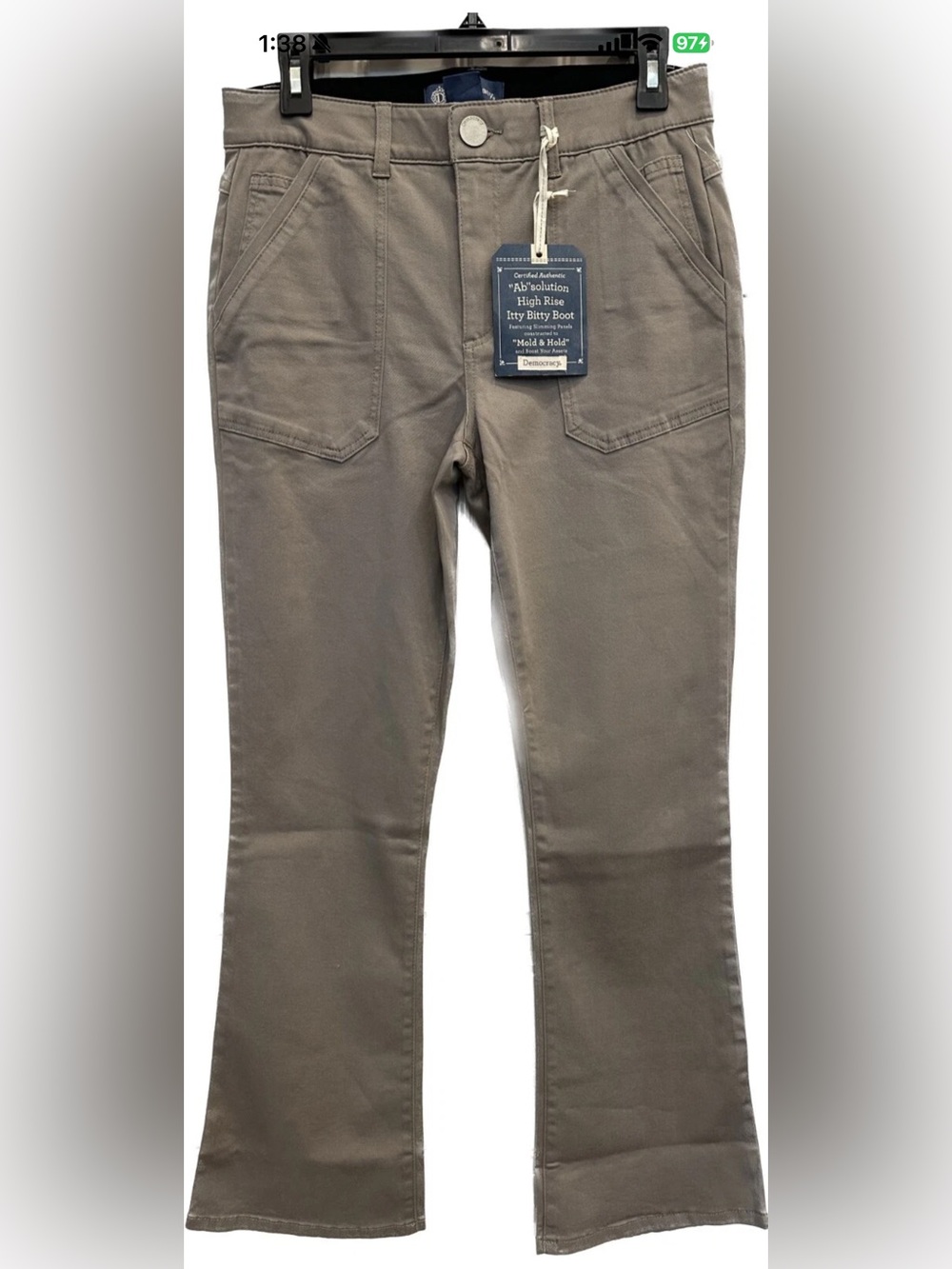 Democracy Women's"Ab"solution Baby Bootcut Moonrock Taupe Color 6P